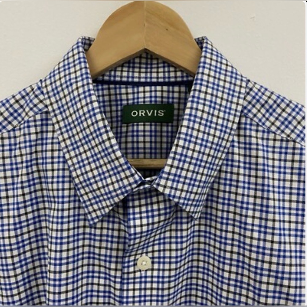 Orvis Mens Plaid Wrinkle Free Button Down Preppy Shirt Size Large - Picture 3 of 7